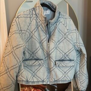 Marc New York Stylish Patterned Women's acid wash denim quilted pattern Jacket
